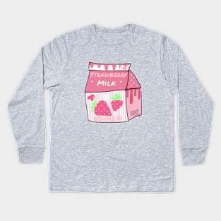 Strawberry Milk Kids Long Sleeve T-Shirt